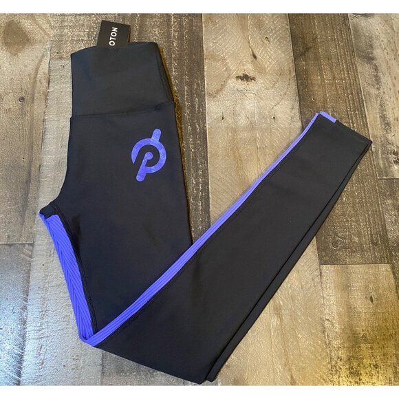 NWT PELOTON SPORT LEGGINGS WOMENS SIZE XS RIB COLORBLOCK BLACK AND BLUE - Picture 4 of 11